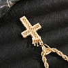 Direct Sale  Hip Hop 14k Gold Plated crown cross Zircon copper pendant charm 4