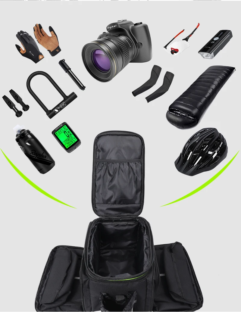 WEST BIKING MTB Wasserdichte Fahrradtasche, doppelseitig, 20-35L, große Kapazität, 3-in-1-Hecktasche, Mountainbike-Gepäckträgertasche – Detail 5