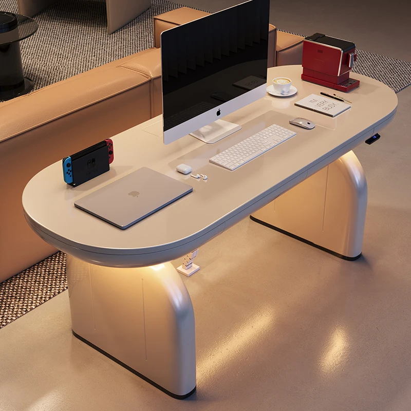 

Shelf Writing Desk Coffee Pullout Under Luxury Metal Office Desks Organizer Table Scrivanie Per Ufficio Office Desk Decoration