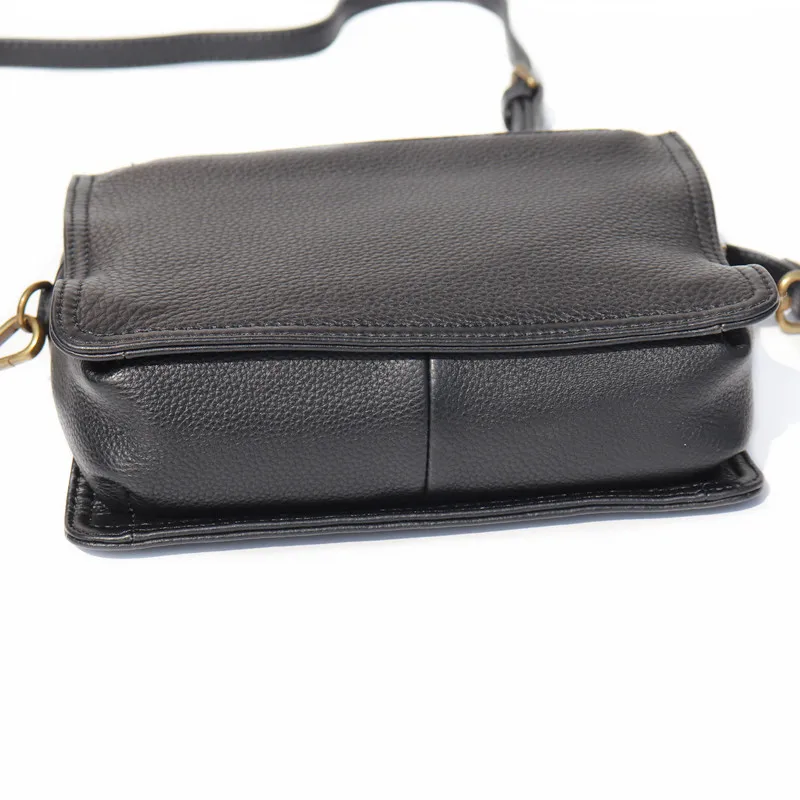 Women's First Layer Cowhide Messenger Bags Casual Shoulder Crossbody Bag Soft Real Leather Multi-Pocket Design Small Square Flap