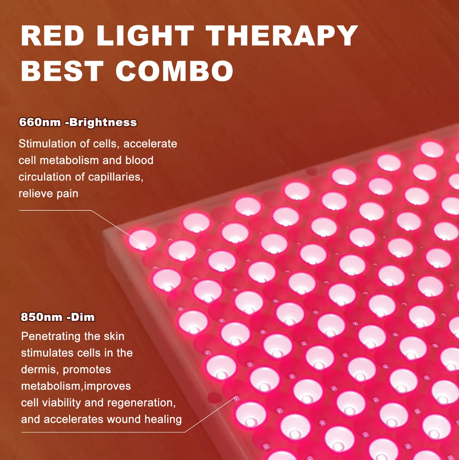 225 LED Red Light Therapy Panel Device 630nm 660nm 850nm Near Infrared Therapy Lamp for Face red light therapy panel infrared therapy lamp