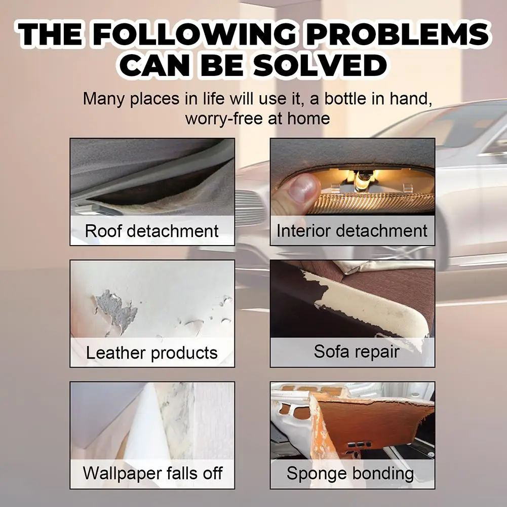 100ml Instant Adhesive Bonding Glue Car Interior Roof Repair Polyester Repair Liner Cloth Inside Roof Leather Liquid Glue C U7X6 6