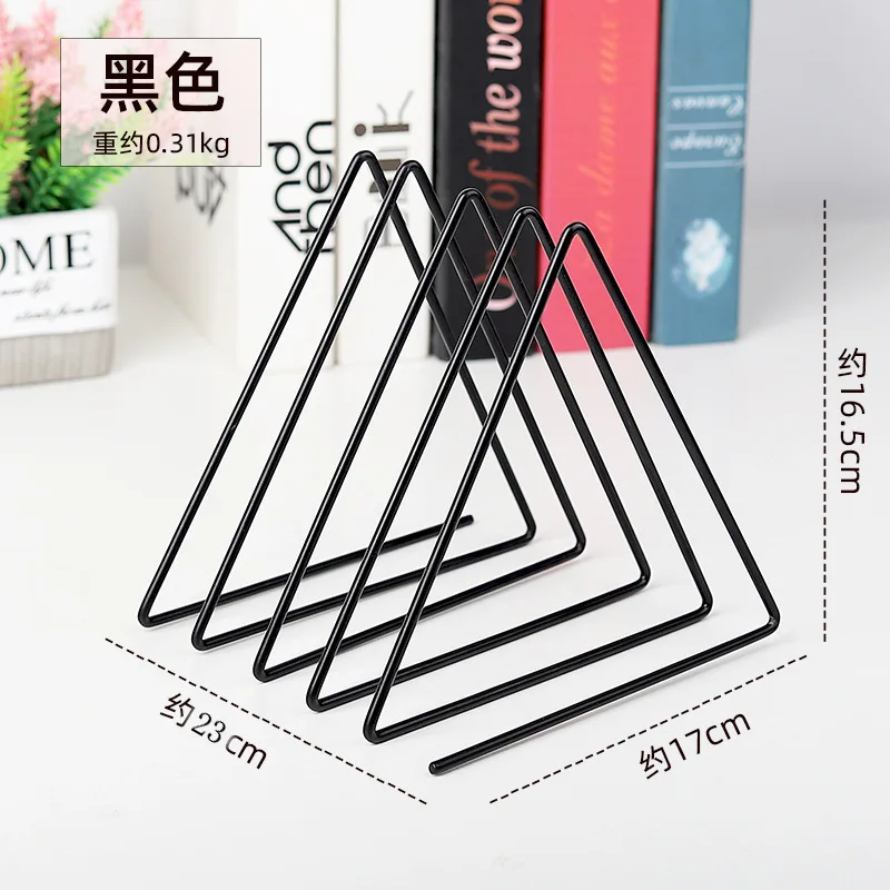 Creative Geometric Storage Rack Simple Wrought Iron Organizer Tablet Book Newspaper Multifunction Display Stand Holder Gifts