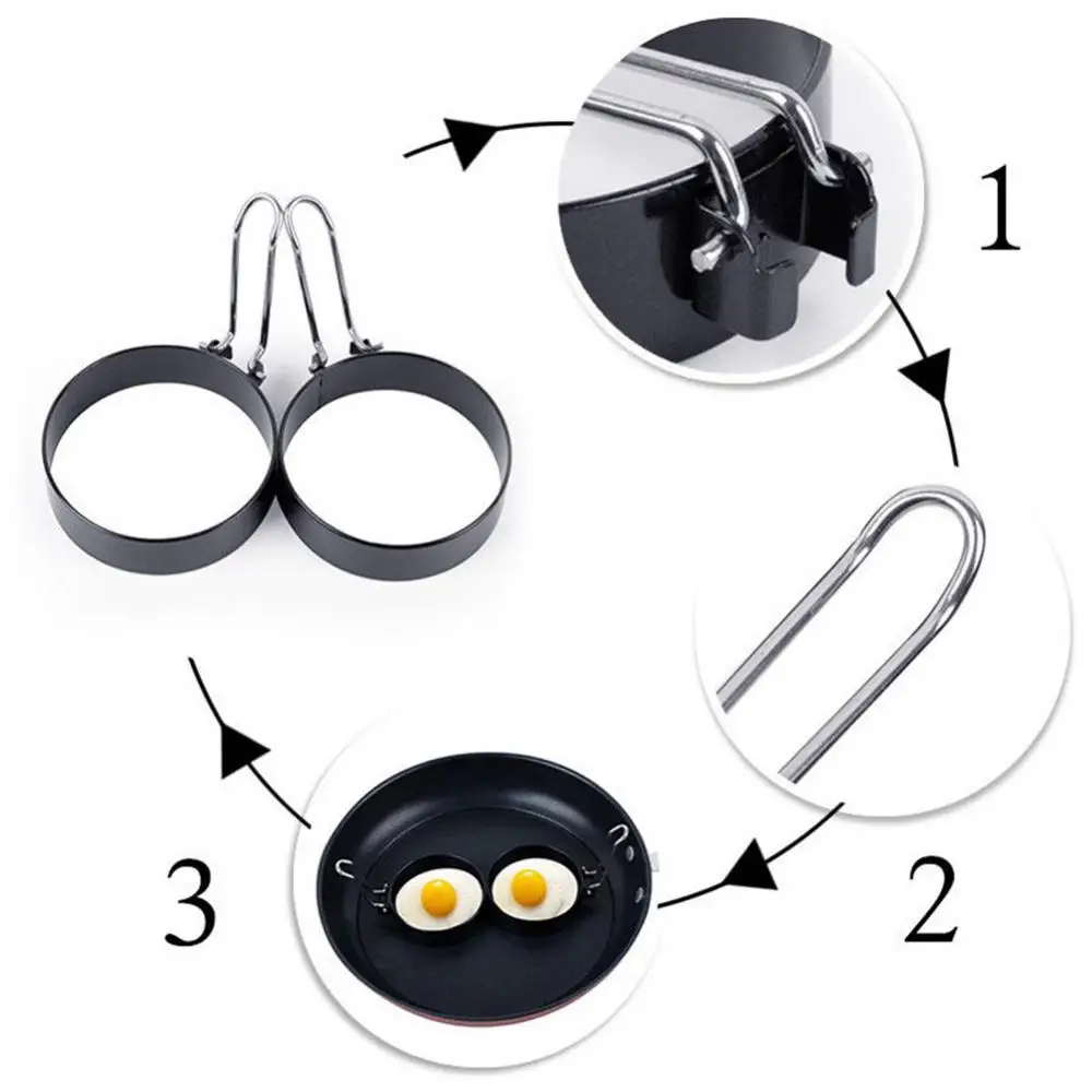 Stainless Steel Egg Cooking Rings Thickened Pancake Mold For Frying Eggs Non-Stick Frying Egg Maker Molds Kitchen Tools