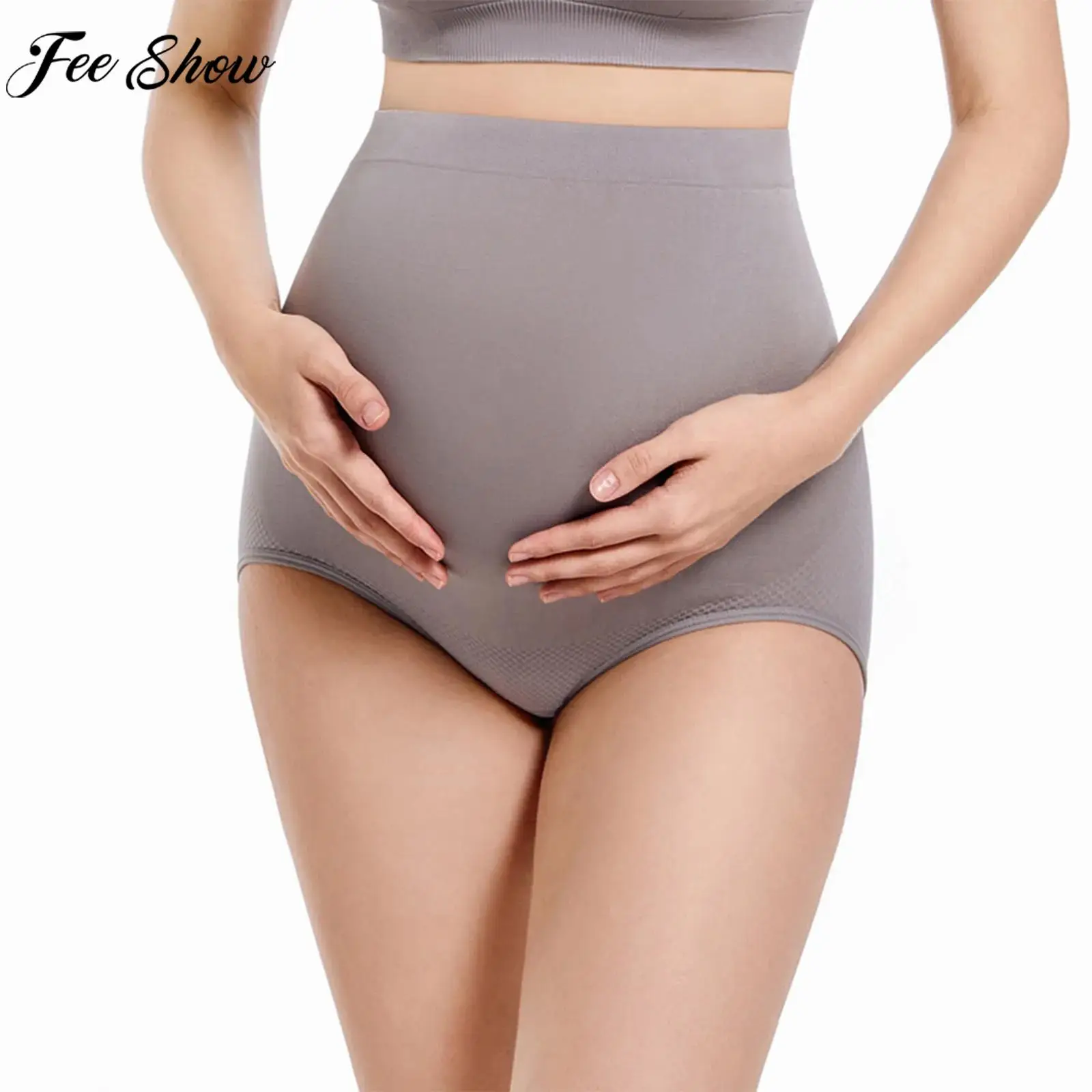 

Maternity Solid Color Underwear Soft Seamless Belly Support Underpants Pregnant Women Pregnancy Childbirth Postpartum Panties