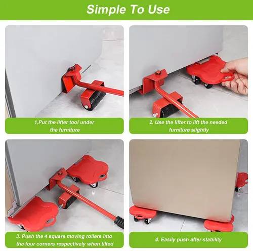Heavy Duty Furniture Lifter Appliance Moving and Lifting System Adjustable Height Lifting Tool for Easy Safe Moving Tools - Image 5
