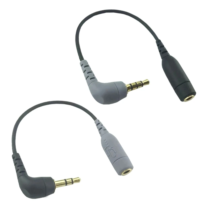 3.5mm TRS to TRRS Microphone Cable Female to Male Right Angle Adapter Cord for RODE SC3/SC4 audio cable audio plug adapter audio cable adapter aux cable audio video cable digital optical audio cable