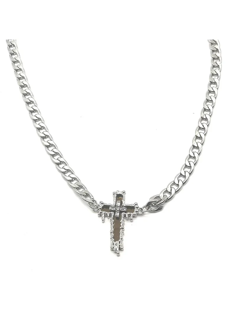

Cross Cold Wind Necklace with Male Minority Design High Grade Hip Hop Collar Chain Jewelry