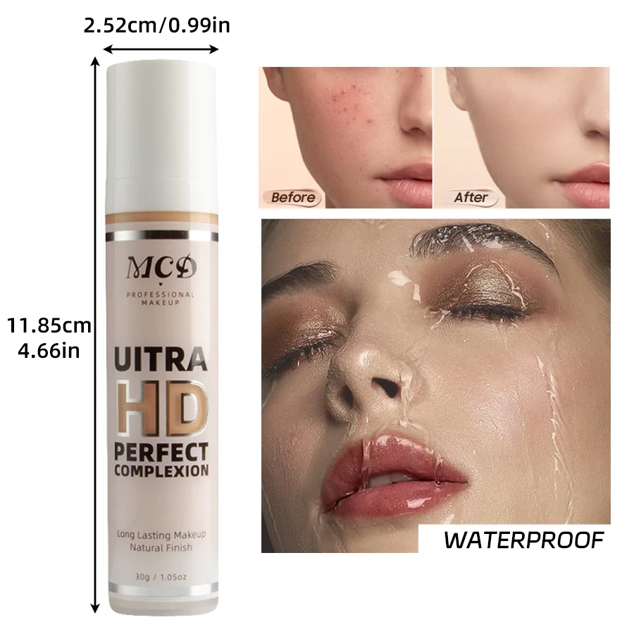 9 Shade Full Coverage Concealer Liquid Foundation Concealer - makeup high coverage  Base makeup Foundation cream  Natural Matte, 5