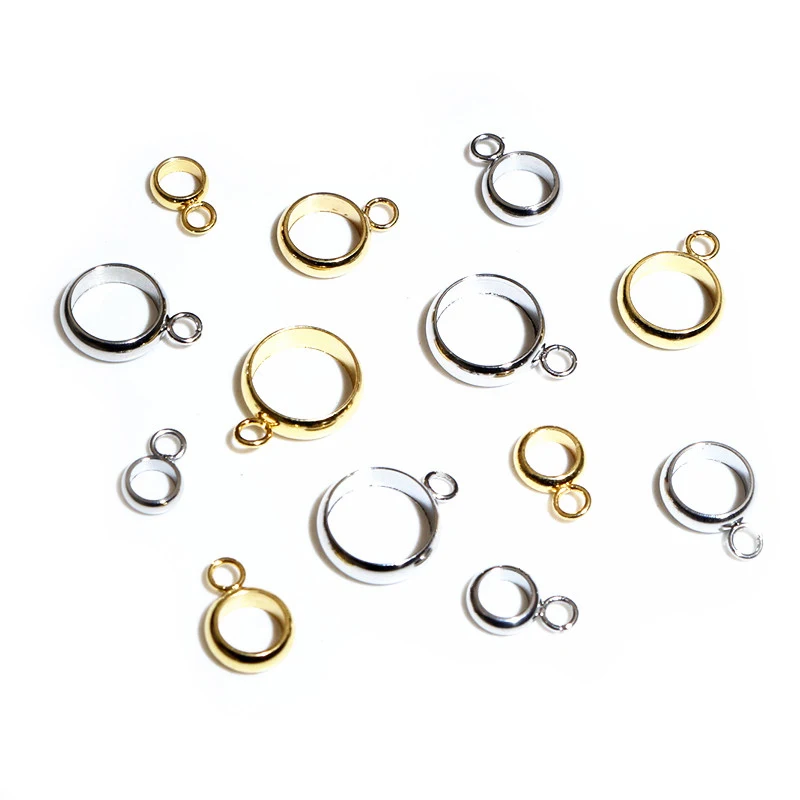 20 Stück Edelstahl Gold Farbe Loop Hoops Ringe Kreis Stecker Diy Schmuck Zubehör für Armband Nec kalce