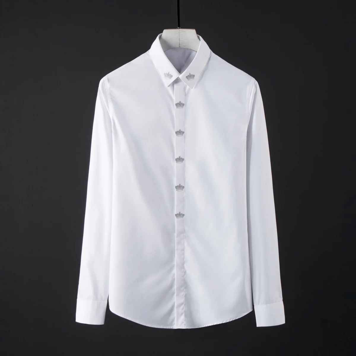 

High Quality Luxury Jewelry Business Shirt Long Sleeve Button Down Regular Fit Shirt White Shirt For Mengood
