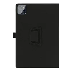 Genuine Leather 10.1 Inch Solid Color Durable Tablet Case with Stand - PRITOM TAB 11 (Black)