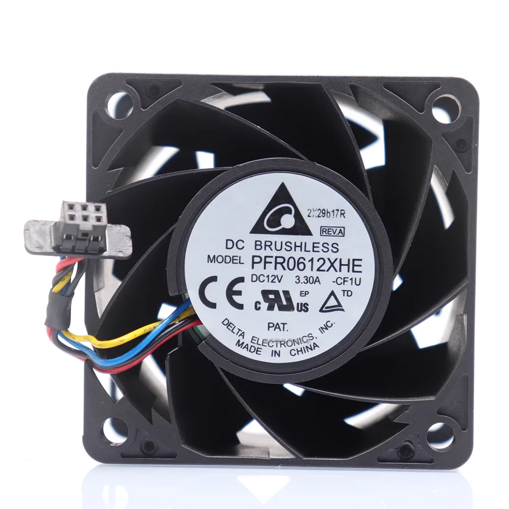 Delta-ultra Forte Fluxo de ar de Alta Velocidade Ventilador Axial 6038 Pfr0612xhe dc 12v 3.30a Novo - Imagem 3