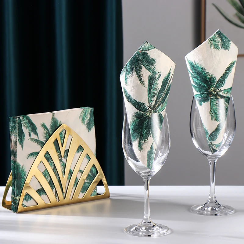 New Colorful Printed Paper Napkins Personalized Facial Tissue Wedding Tissue Palm Tree Party Decoration Paper Napkin 20pcs/pac