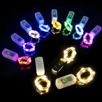 구리 와이어 LED 요정 조명, 미니 화환 CR2032 배터리 스트링 조명, 크리스마스 트리, 새해 웨딩 파티 선물 장식, 2m