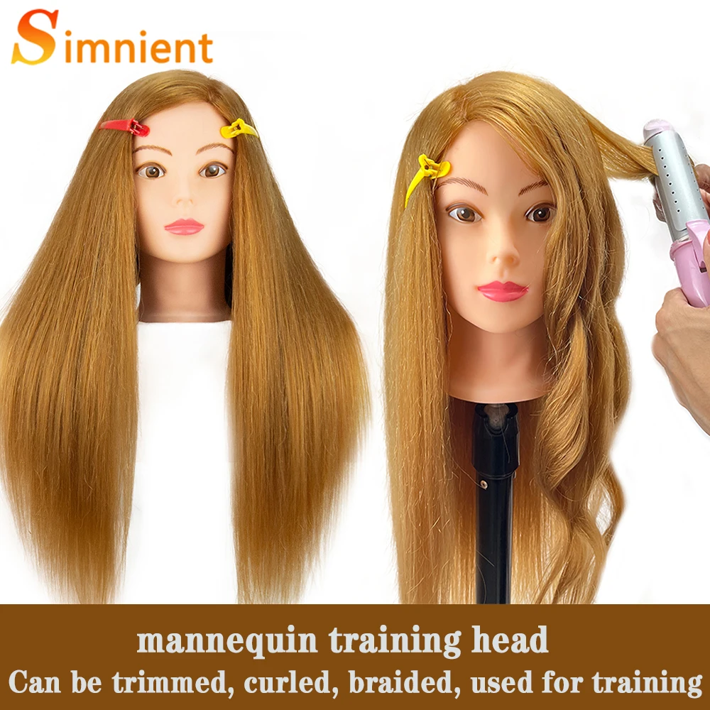 New Female Mannequin Training Doll Head With 80% Real Hair For Hairsyles Hairdressing Cosmetology Dolls Head With Stand Tripod adjustable long wig stand tripod hairdressing training head tripod holder with wigs making kit tool for mannequin canvas head