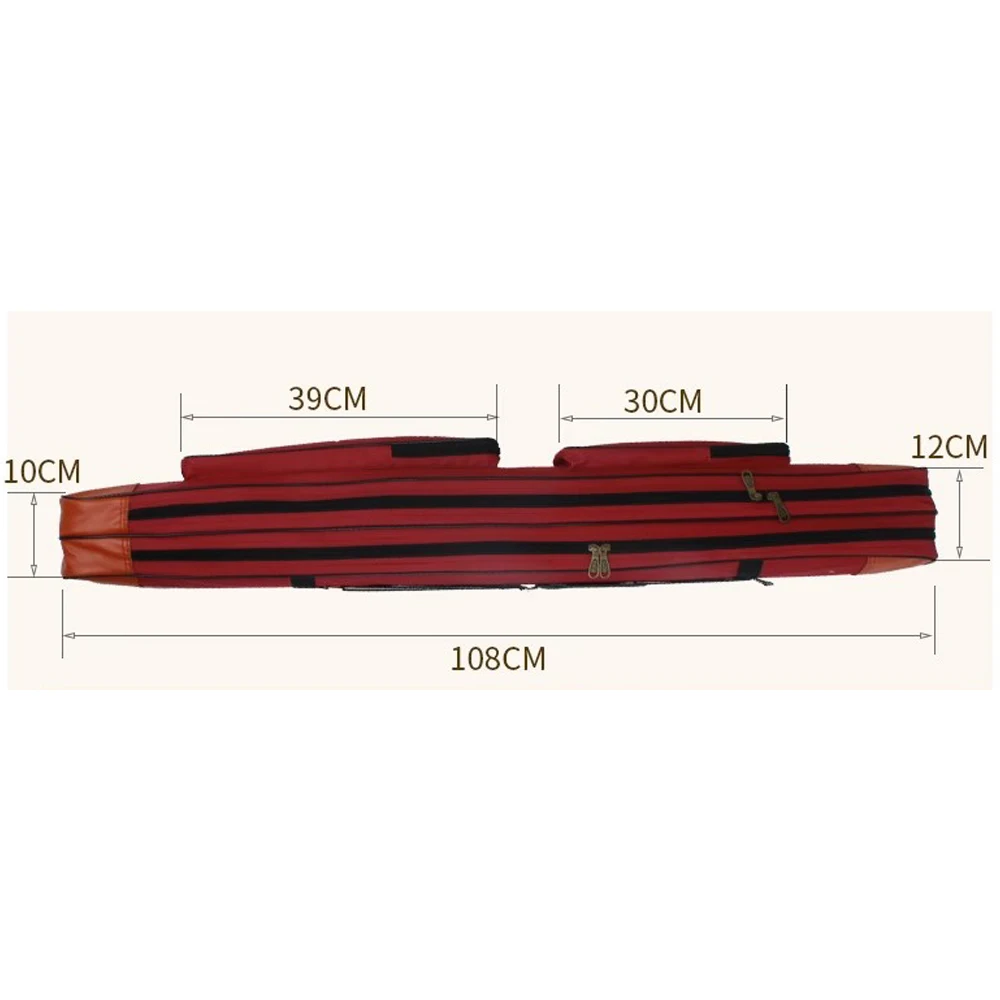 Waterproof Durable Oxford Canvas PU Leather Head End Chinese Martial Arts Tai Chi Sword Shoulder Bag Double Layer for 2 Swords
