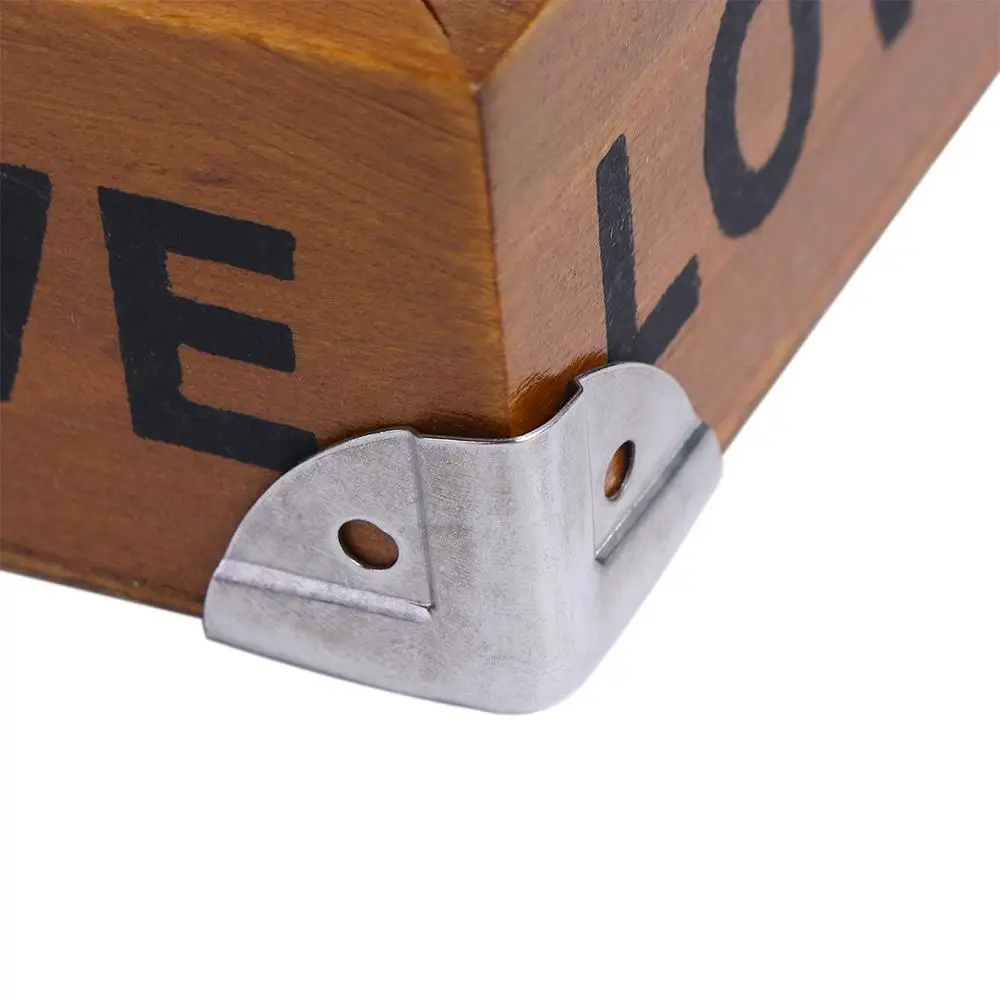 Description Picture 3 of item4Pcs Silver Corner Protector Furniture Hardware Antique Case Edge Guard Corner Cover Corner Bracket Box Corner