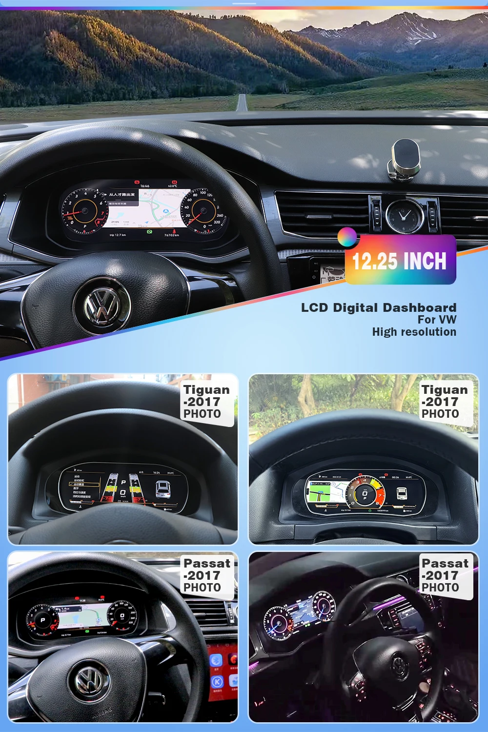 AUTOTOP 10,25 LCD Digital Dashboard Carplay Für VW Für Tiguan/Amarok/Caddy/Polo/Scirocco/T-roc/T-Cross/Jetta/Transporter/EOS – Detail 10