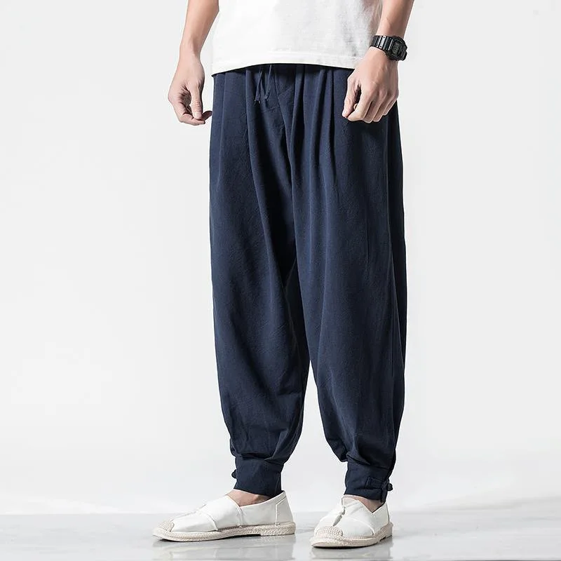 Traditional Chinese Bottoms Cotton Linen Buddha Shaolin Monk Kung Fu Pants Men Summer Monk Pants Buddhist Zen Lay Trousers