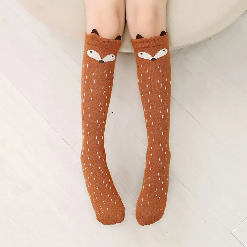 Cute Cartoon Toddler Baby Girls Knee High Long Socks Cotton Breathable Soft Kids Sock Children Half High Tube Socks Kids Socks Cartoon Socks Cotton Knee Socks Knee Length Socks