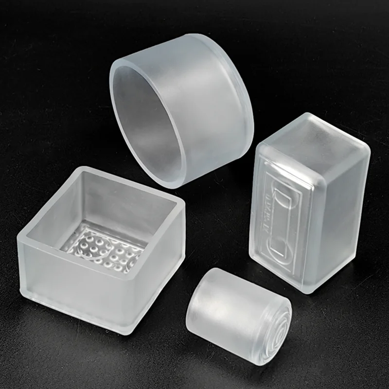 Furniture Table Foot Tip Chairs Legs Silicone Pad Protector Cover Transparent Round Rubber Pipe Plug Lid Tube Hole Protection