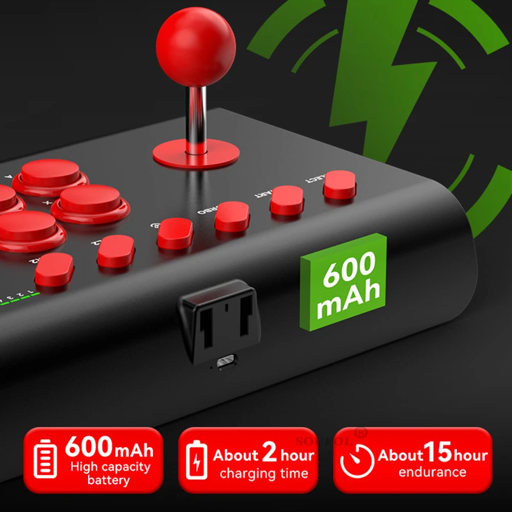 Y02 Fighting Game Joystick W Stretchable Bracket Games Console 3-Mode Connect Macro/TURBO Function for PS4/Xbox One/Switch OLED - 5