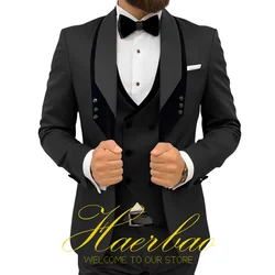 Men Wedding Suit  Vest Pants Jacket Three Piece Set Groom Tuxedo Fashion Design Formal Slim Fit Clothes for Male