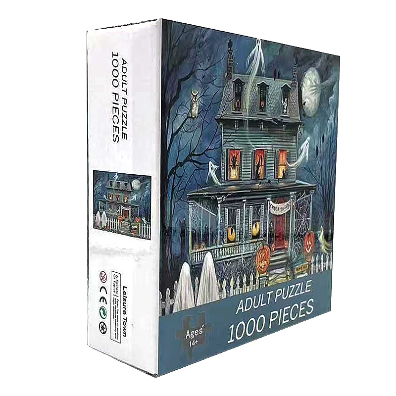 70*50cm 1000pieces Paper  Puzzle Adult Puzzle Spooky Castle Halloween Series Difficulty Jigsaw Puzzles Home Wall Decro 3