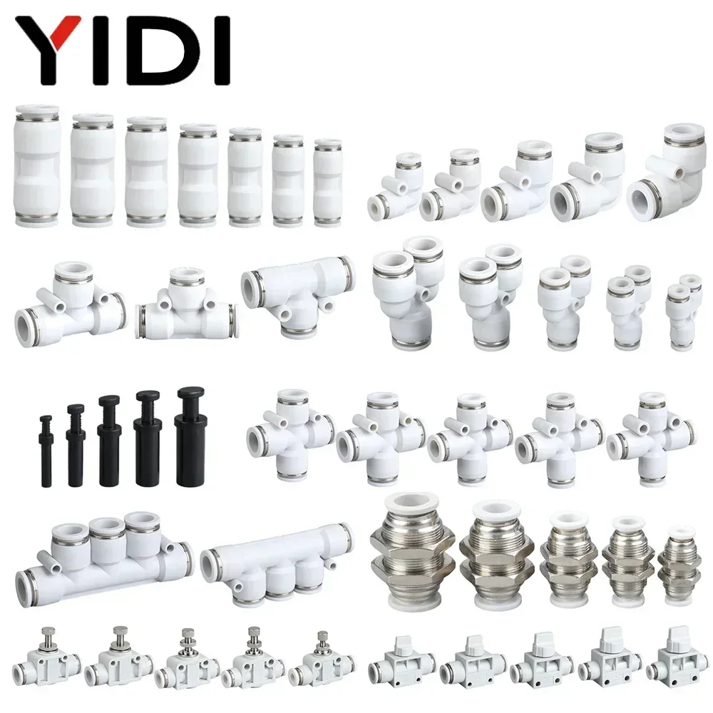 Pneumatic Air Connector Compressor Hose Fittings Sets Quick Release Connectors Kit Pipe Repair Y L T X Shaped 4mm 8mm 12mm