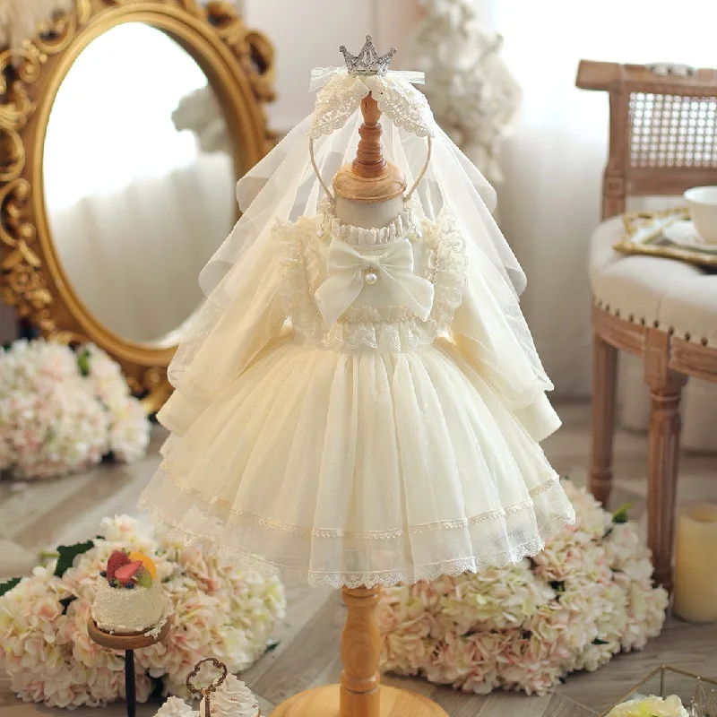 Girls Dress Vesidos Toddler Girl Baby Lace Lolita Dress Wedding Party Girl Princess Dress Baby 1st Birthday Prom Evening girls dress baby girl dress