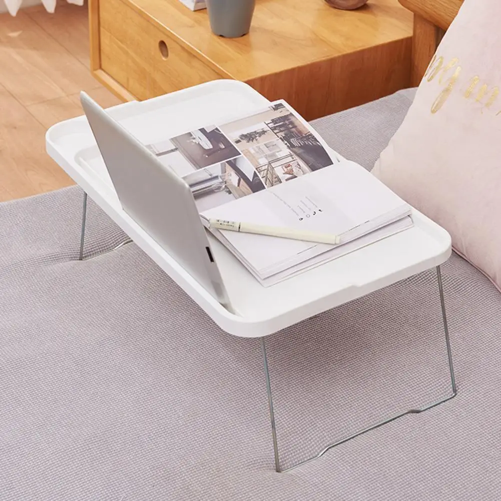 Laptop Bed Table Portable Folding Laptop Table with Non-slip Legs Cup Holder Stable Strong Load-bearing Bed Desk for Students desk fan usb strong airflow