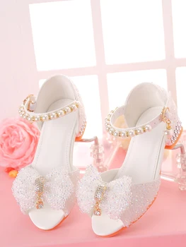 Girls' Dress Sandals For Formal Occasions, Children High Heels For /Models Performance And Fashion Show 1