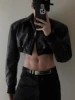 Mauroicardi Spring Autumn Cropped Pu Leather Jacket Men Long Sleeve Zipper Luxury Designer Clothes Runway European Fashion 2023 4