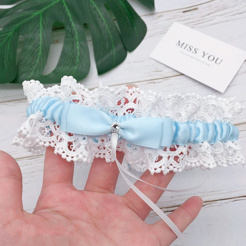 Bridal Garter Elastic Lace Thigh Ring Bow And Rhinestone