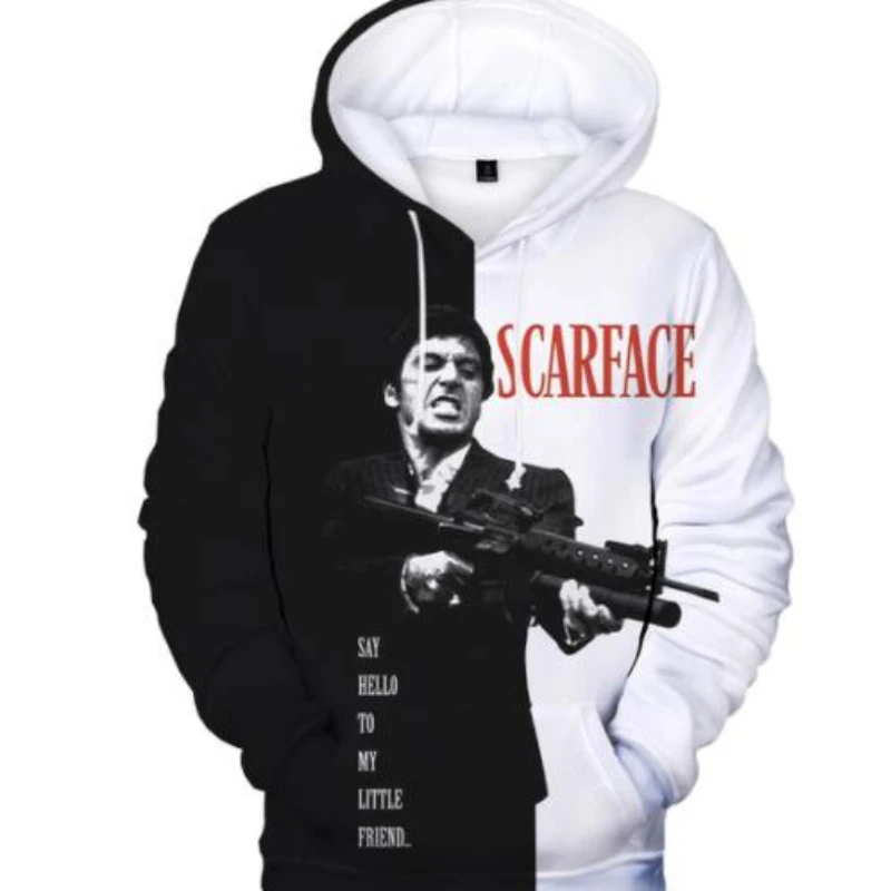

New Fashion Mens/Womens Movie Scarface Funny 3D Print Casual Hoodies Sweatshirts Pullovers Tops Anime Clothes Streetwear
