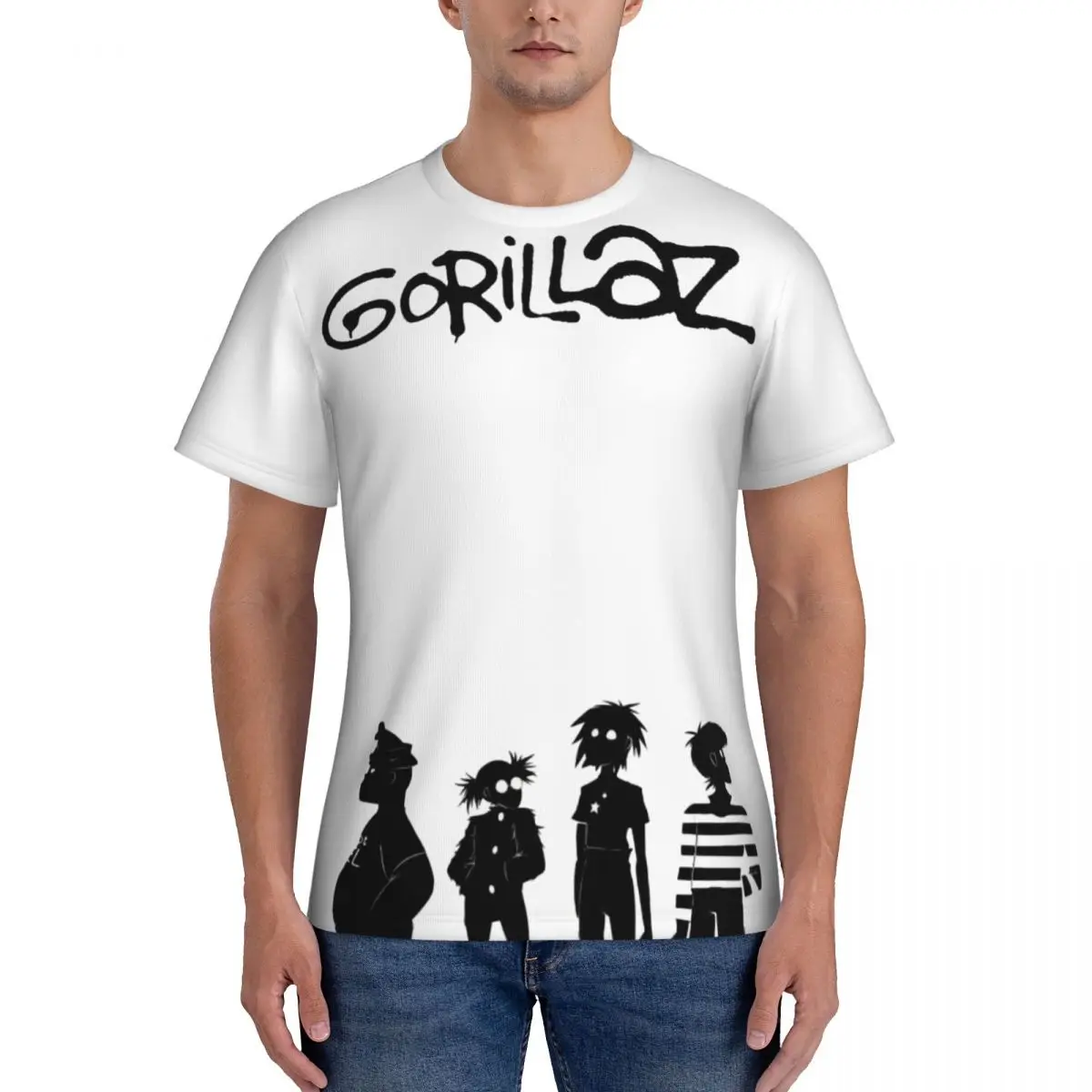 

Cool Music Band Gorillaz Skateboard 1 Men's tight fitting sports T-shirt, BreathableT-shirt