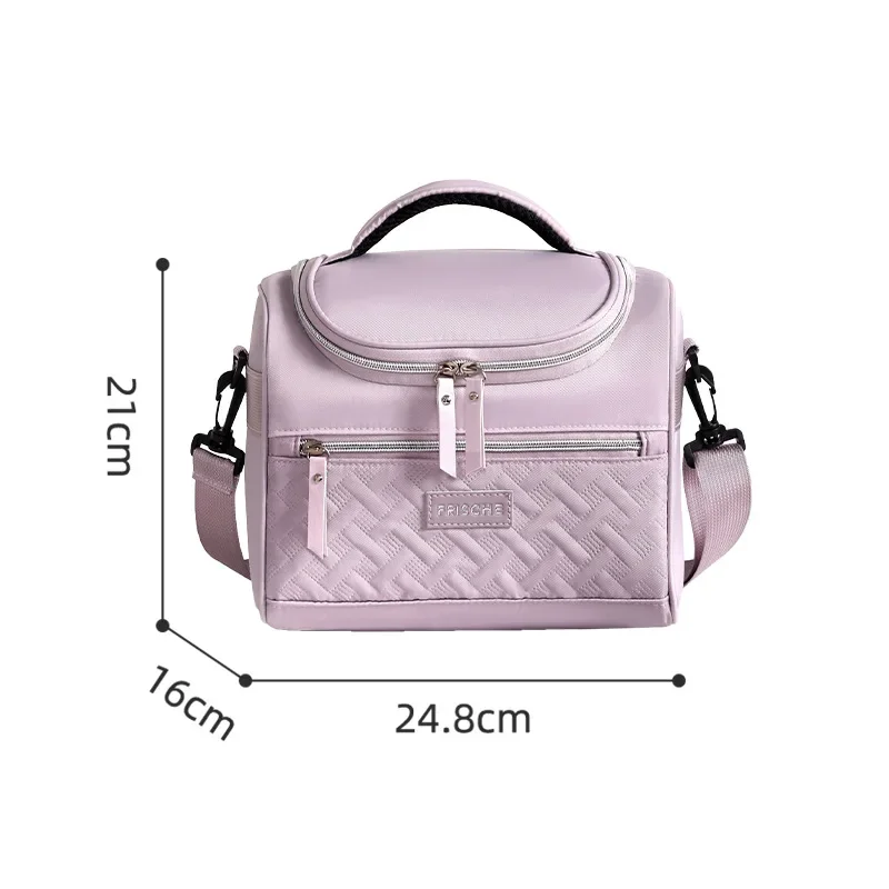 New women's shoulder insulated bag, ice pack, bento bag, large capacity thickened food refrigerated bag, student lunch box bag 5