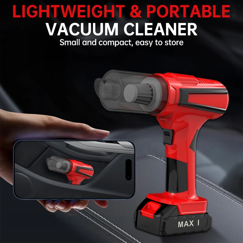 High power car vacuum cleaner portable handheld wireless brushless motor small cleaning machine, dual-use air dust collector