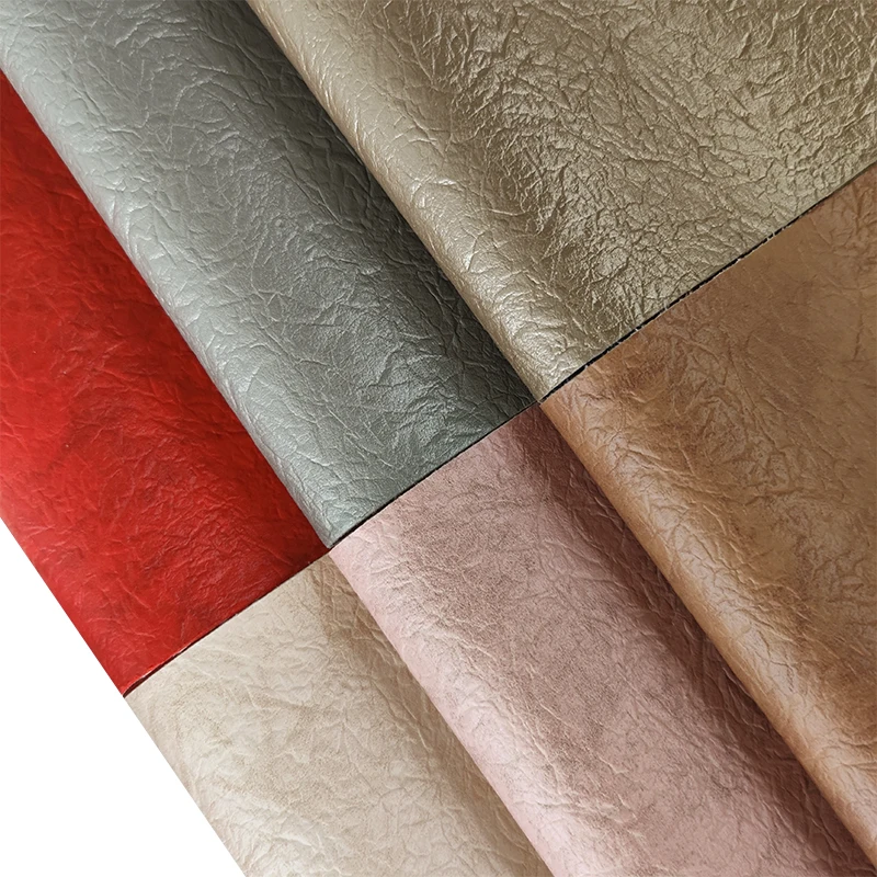 

Solid Light Color Retro Wrinkle Embossed Synthetic Leather Sheets leatherette Auto fabric upholstery vinyl for Sofa DIY crafts
