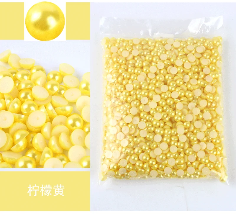 Mixed Size Colorful ABS Pearl Flat Back Rhinestones for Nail Art & Jewelry Crafting