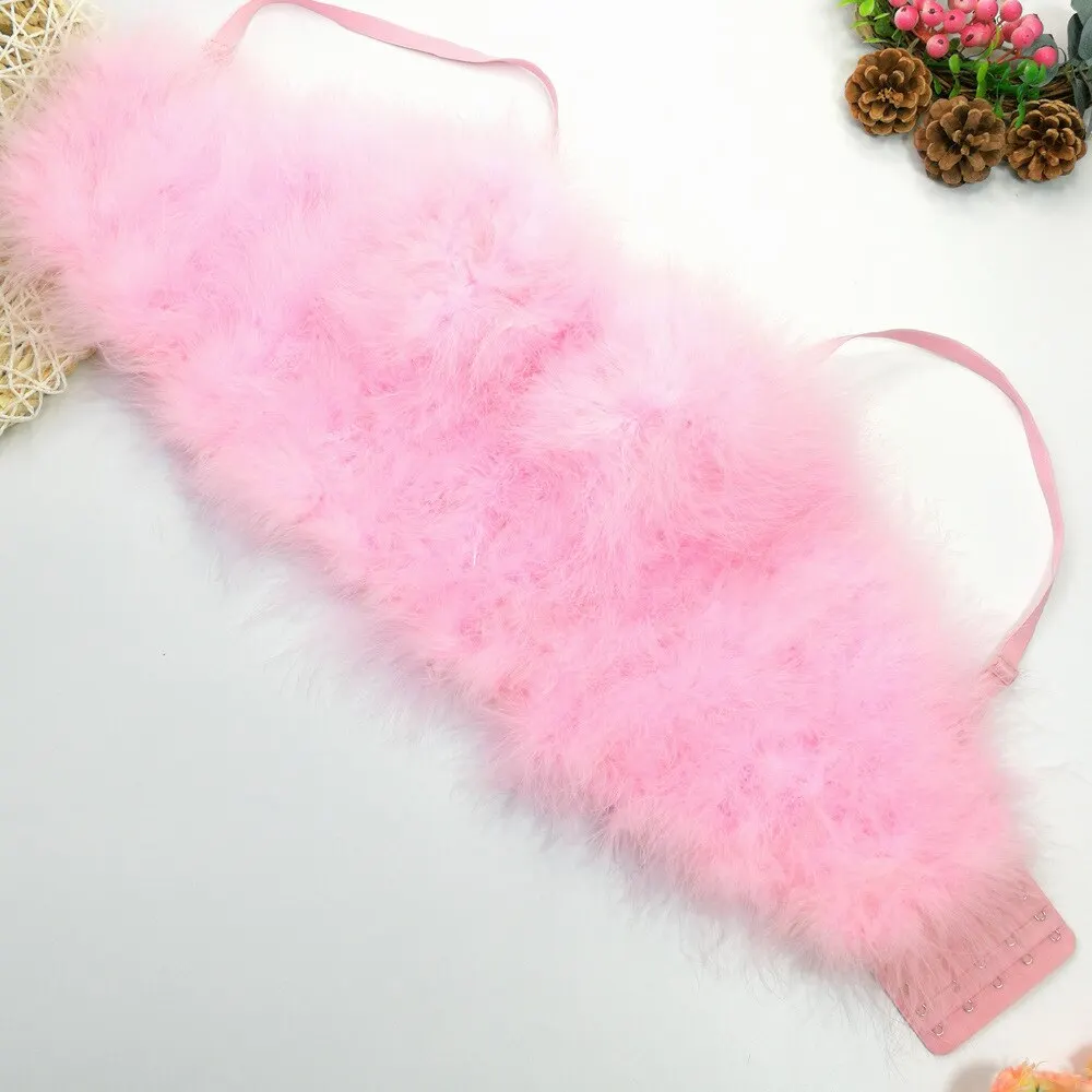 

Womens Sexy Feather Tube Top Spaghetti Strap Crop Top Female Corset Sleeveless Solid Color Cotton Blended Party Clubwear 2023