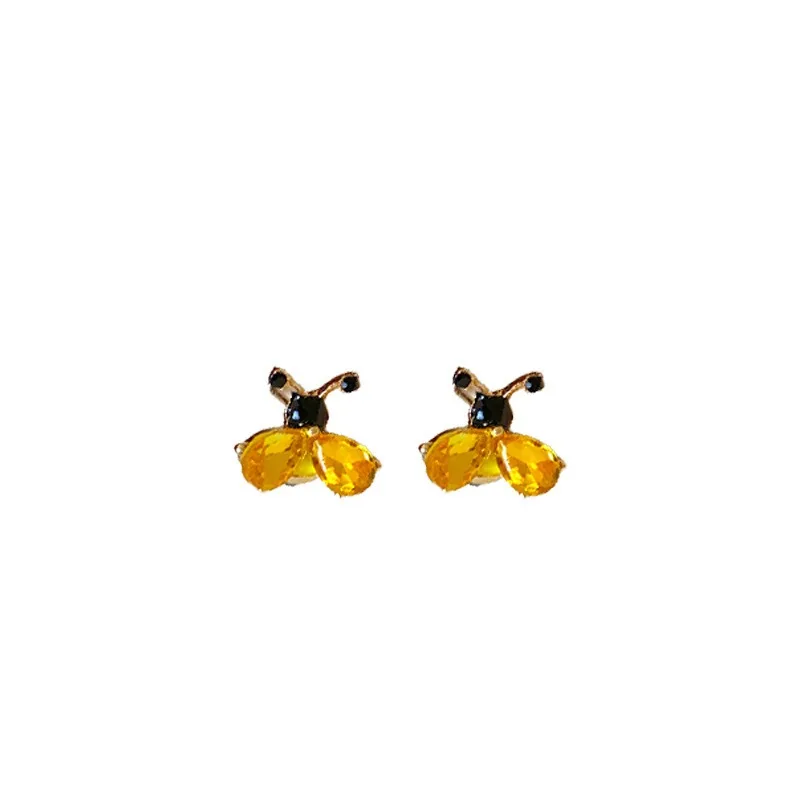 Cute Bee Earrings for Women Girls Luxury Design Gold Color Earrings Wedding Party Jewelry Gift