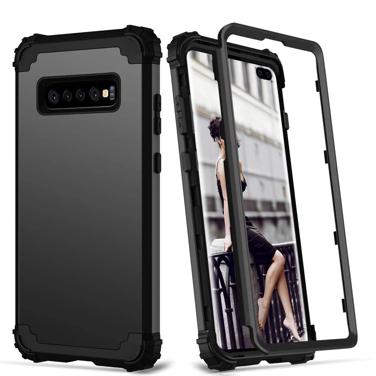 for Samsung Galaxy S20 S10 S9 S8 Plus Note 9 Case Full-Body Cover 3 in 1 Hybrid Hard PC & Soft Silicone Heavy Duty Rugged Bumper