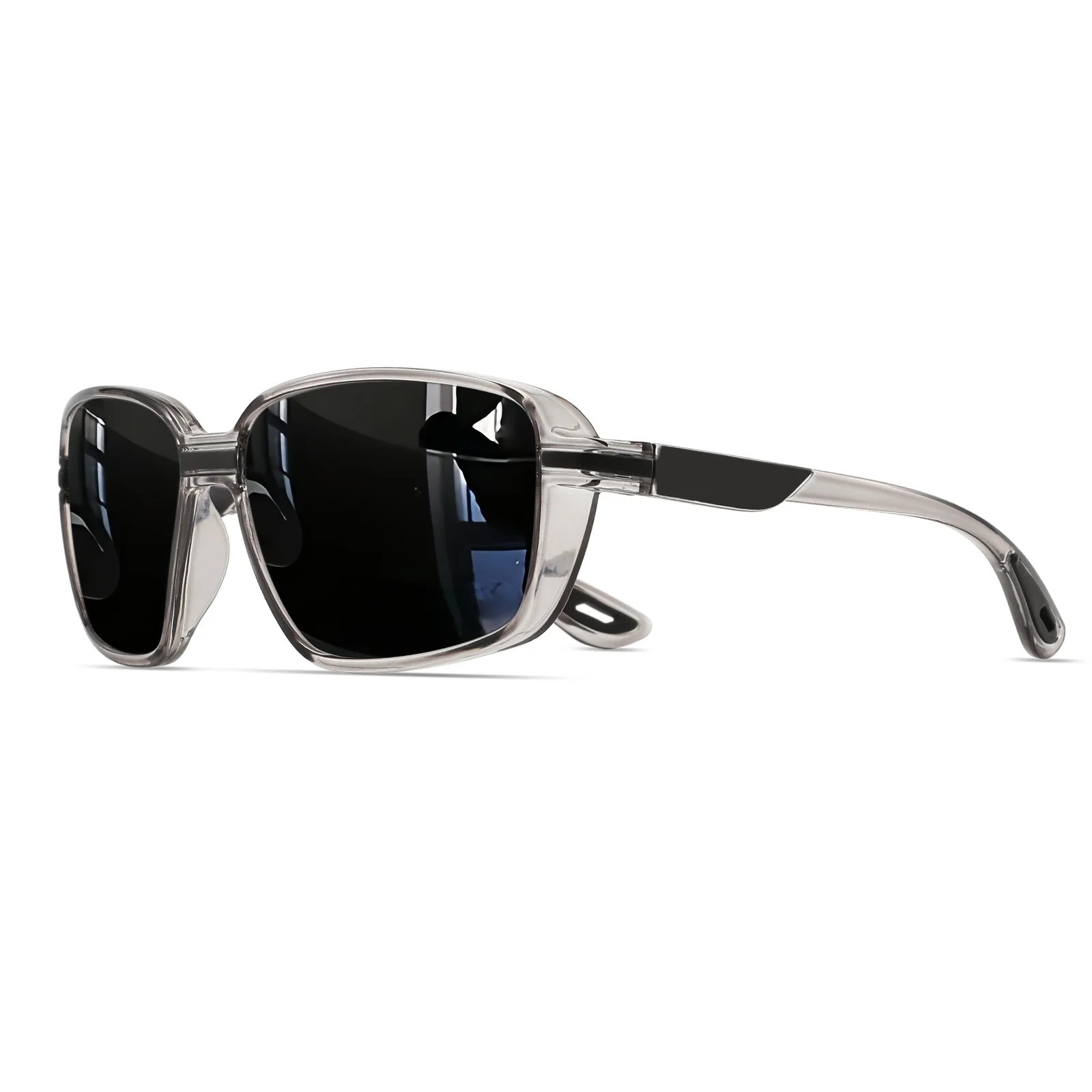Klassische quadratische Retro-polarisierte Sport-Sonnenbrille – übergroßer umlaufender Rahmen, UV400 zum Angeln, Laufen, Wandern und Reisen – Detail 11