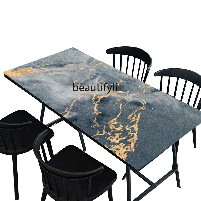 

LBX Tea Table Cloth Leather Tablecloth Waterproof and Oilproof and Heatproof Dining Table Cushion Student Desk Desk Pad
