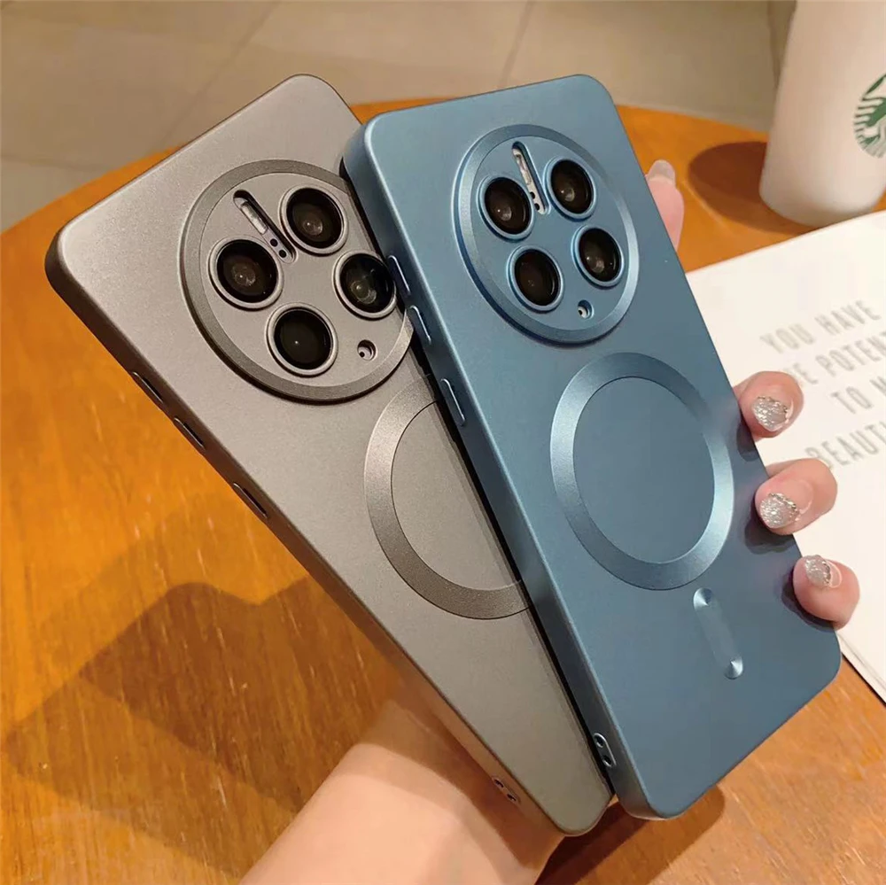 Magnetisk Wiless Charging Phone Case Fo Huawei P60 P50 P30 Mate 50 40 30 Po Camea Potection Blød Silikone Bagside_voghion.com