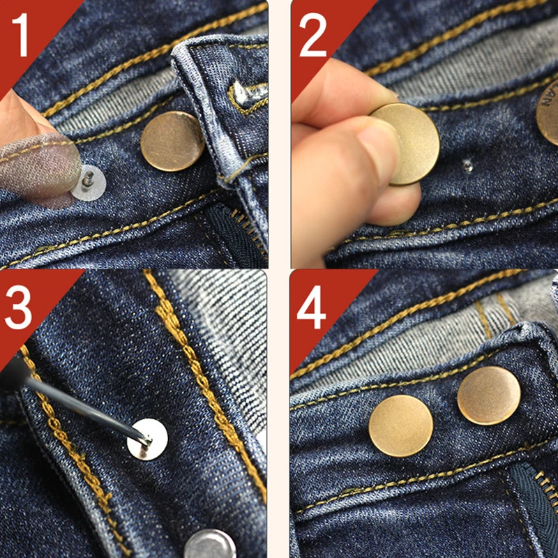 10Pcs Jeans Buttons Replacement 17mm No Sewing Metal Button Repair Kit  Nailless Removable Jean Buttons Sewing Accessories - AliExpress