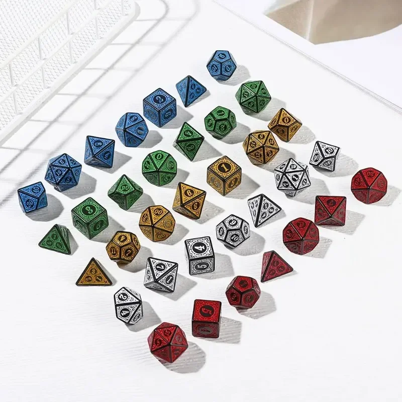 Hot Multi-Sided 7-Die Dadi Set Dadi Di Gioco Per Trpg Dnd Accessori Poliedrici D4 D6 D8 D10 D12 D20 Dadi Per Trpg Dnd Accessori