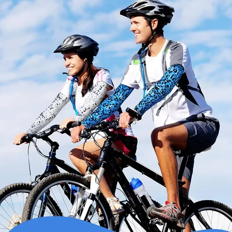 Sun Protection Arm Sleeves Cooling Arm Sleeves Arm Sleeves Ice Silk Sports Sleeve Sun UV Protection Hand Cover Running Cycling Fishing Beach